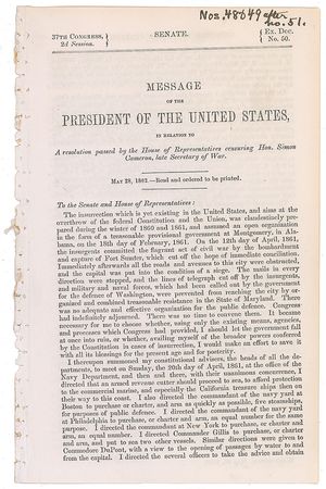 Lot #37 Lincoln Presidential Message - Image 2
