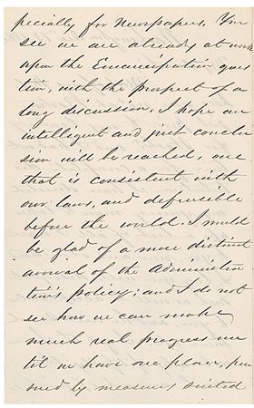 Lot #88 Alexander Hamilton Rice: ?We are at work upon the Emancipation question? - Image 1