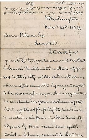 Lot #71 Joseph Holt Handwritten Letter Signed - Image 3