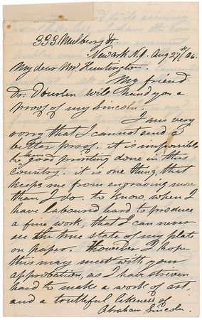 Lot #77 William E. Marshall: ?I have striven hard to make a work of art, and a truthful likeness of Abraham Lincoln? - Image 2