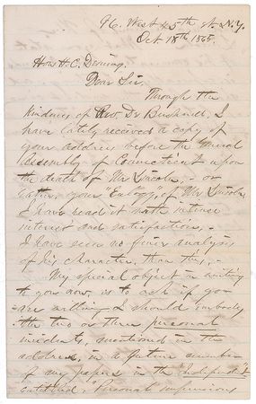 Lot #61 Francis Bicknell Carpenter: Lincoln?s personal painter on a moving eulogy: ?I have seen no finer analysis of his character, than this? - Image 3