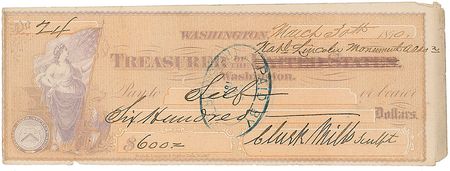 Lot #79 Clark Mills Check - Image 2