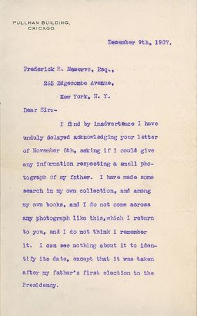 Lot #53 Robert Todd Lincoln: “It was taken after my father’s first election to the Presidency. If I should hazard a guess, it would be that it was taken at Springfield, Illinois, not far from January 1861” - Image 2