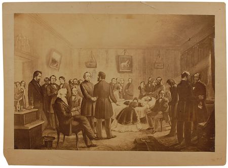Lot #21 Lincoln Deathbed Scene Photograph