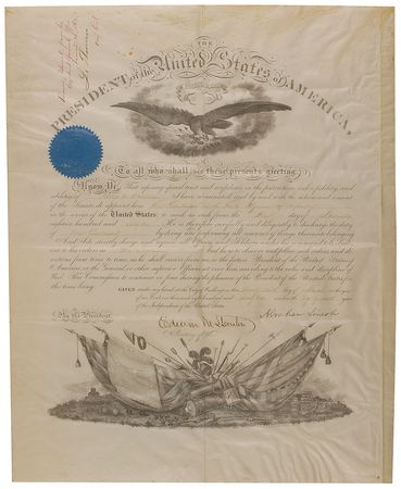 Lot #32 Abraham Lincoln: Lincoln appoints an
