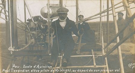 Lot #652 Wilbur and Orville Wright: Phenomenally rare photo of the Wrights with their first French pilot-pupils, inscribed, “A souvenir of our school days at Pau, in February and March 1909,” and signed by both - Image 2