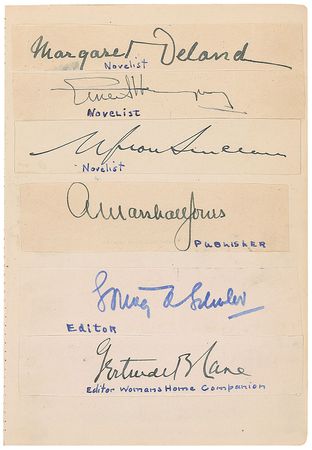 Lot #409 Watermanâ??s Autograph Book: Superb Watermanâ??s album with over 300 signatures including Hemingway, Berlin, Ouimet, Foxx, the Mayo Brothers, and Rivera - Image 6