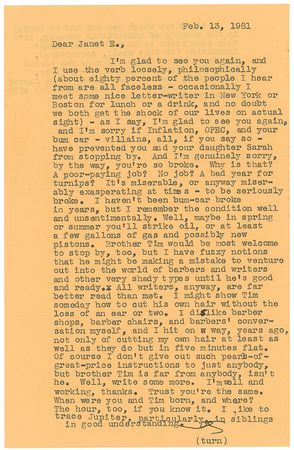 Lot #813 J. D. Salinger: Salinger writes to a favorite houseguest on poverty, haircuts, and the Red Sox legend who helped build his home - Image 2