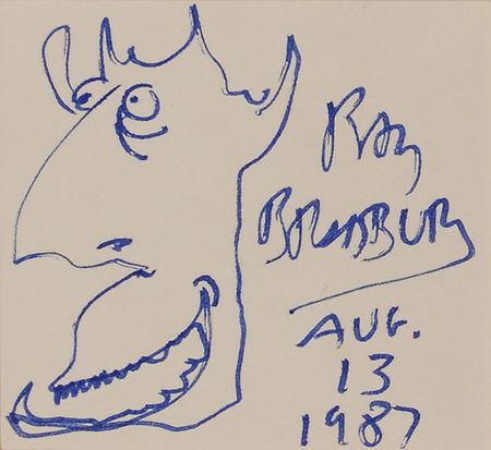 Lot #682 Ray Bradbury Sketch - Image 2