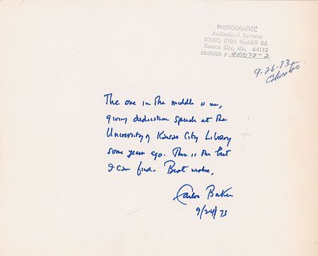 Lot #663 Carlos Baker - Image 1