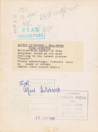 Lot #615 Alfred Hitchcock - Image 1