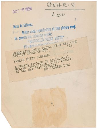 Lot #678 Lou Gehrig - Image 1