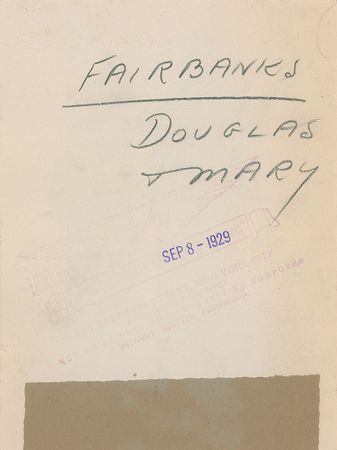 Lot #598 Douglas Fairbanks, Sr. and Mary Pickford - Image 1
