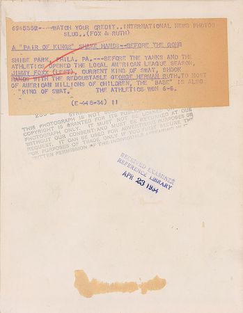 Lot #741 Babe Ruth and Jimmie Foxx - Image 1