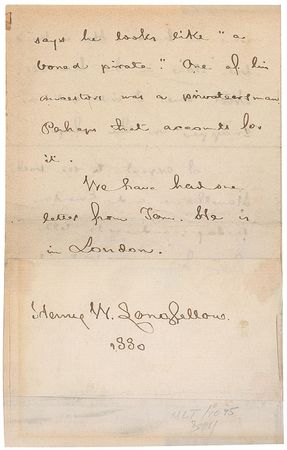 Lot #345 Henry Wadsworth Longfellow - Image 1