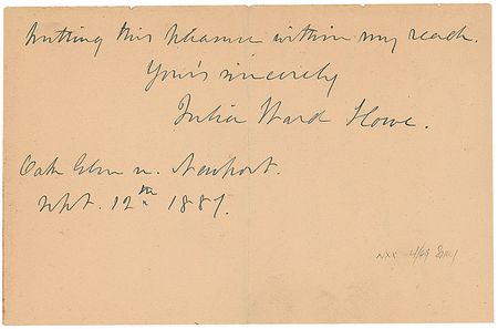 Lot #339 Julia Ward Howe - Image 2