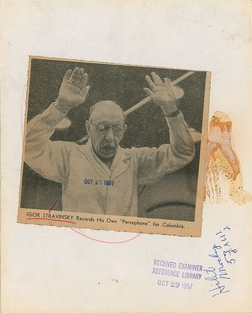 Lot #579 Igor Stravinsky - Image 1