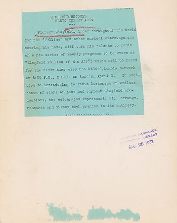 Lot #642 Florenz Ziegfeld - Image 1