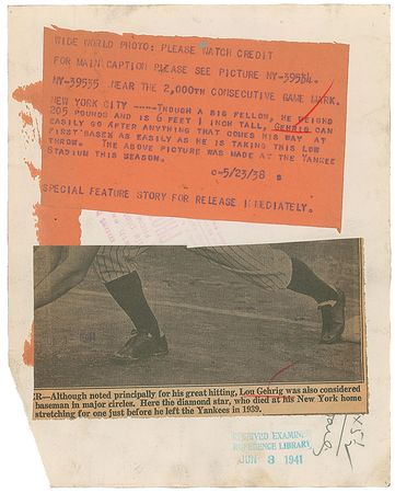 Lot #686 Lou Gehrig - Image 1