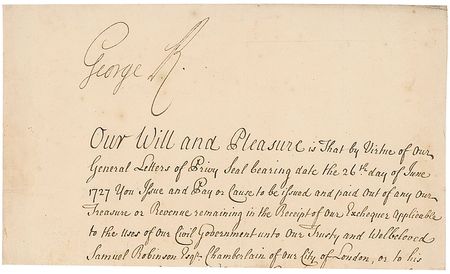 Lot #306 King George II Signed Document - Image 1