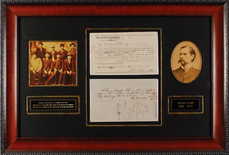 Lot #272 Wyatt Earp Endorsement: The earliest known signed Earp document, an 1870 subpoena from his first role in public office - Image 2