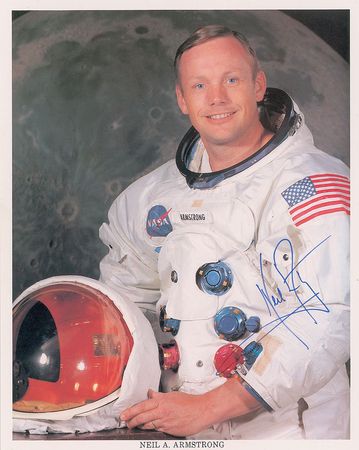Lot #550 Neil Armstrong Signed Photograph - Image 1