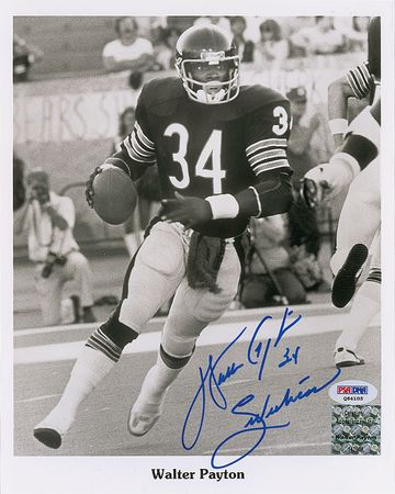 Lot #1598 Walter Payton Signed Photograph - Image 1