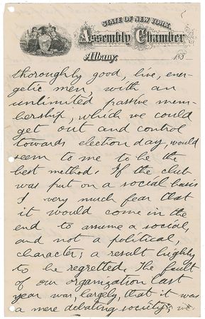 Lot #120 Theodore Roosevelt: The earliest Roosevelt we have ever offered, showing the keen political acumen that would land him in the White House nearly two decades later - Image 3