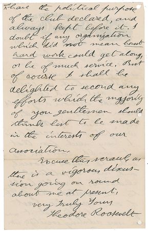Lot #120 Theodore Roosevelt: The earliest Roosevelt we have ever offered, showing the keen political acumen that would land him in the White House nearly two decades later - Image 4