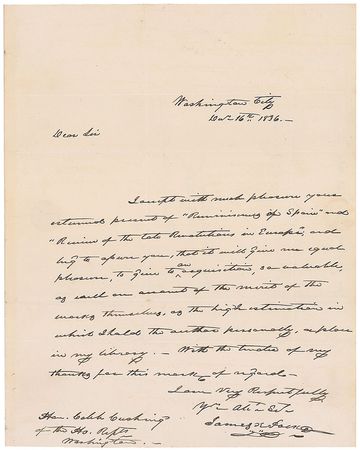 Lot #100 James K. Polk: Polk adds a congressman?s works to his library - Image 1