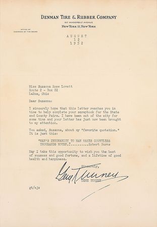 Lot #1477 Gene Tunney: “’Man’s inhumanity to man makes countless thousands mourn’” - Image 1