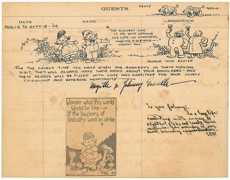 Lot #841 Johnny Gruelle: Five unique and charming sketches, including two of Raggedy Ann and Andy - Image 10