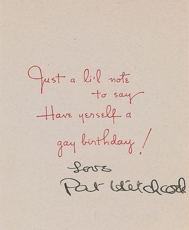 Lot #1429 Patricia Hitchcock Birthday Card - Image 1