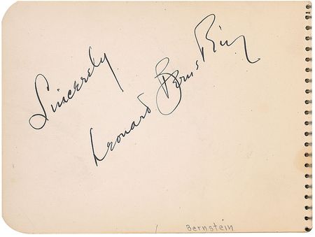 Lot #878 Classical Music: Fantastic collection of music signatures, including Heifetz, Anderson, Ormandy, and a super-early Bernstein - Image 1