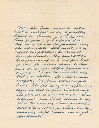 Lot #901 Igor Stravinsky: While at sea, Stravinsky attempts to plan an upcoming performance ?I just sent to Nadia?the III rd movement of my new concerto?in response to her cable which was announcing the concert? - Image 1