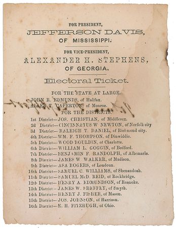 Lot #253 Jefferson Davis and Alexander H. Stephens - Image 1