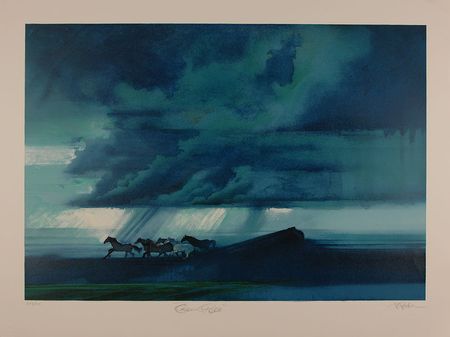 Lot #1600 Bob Peak: Chamberlain and DiMaggio: Gorgeous set of six lithographs honoring ?The Spirit of Sport? - Image 2