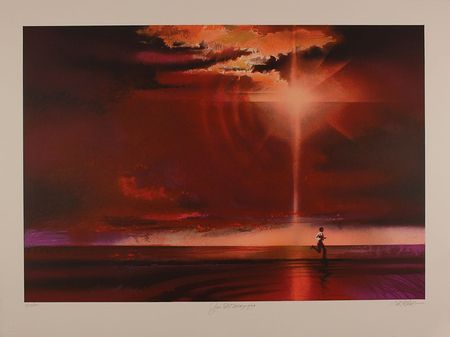 Lot #1600 Bob Peak: Chamberlain and DiMaggio: Gorgeous set of six lithographs honoring ?The Spirit of Sport? - Image 4