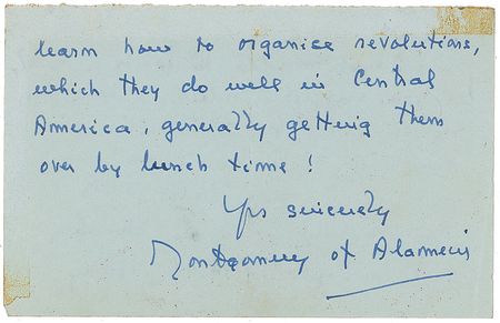 Lot #483 Montgomery of Alamein: ?Revolutions, which they do well in Central America, generally getting them over by lunch time? - Image 2