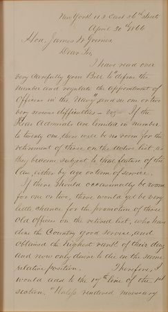 Lot #471 David G. Farragut: ?In war, the Country will submit to it as a military necessity. In time of peace it is apt to become an abuse? - Image 2
