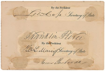 Lot #13 Civil War-Era Autograph Album: Lincoln, Johnson, Pierce, Buchanan, Farragut, and more - Image 7