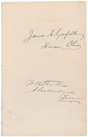 Lot #31 U. S. Grant Autograph Album: Almost 200 politicians from Grant?s first term obtained by his Postmaster General, including Garfield, Hamlin, Sherman, and Grant himself - Image 4