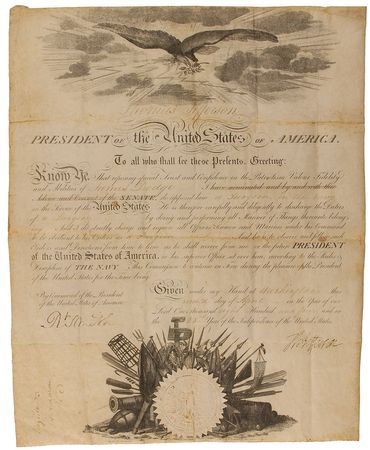 Lot #62 Thomas Jefferson: As the US confronts the Barbary pirates, Jefferson appoints a naval surgeon and skilled diplomat to board ?Old Ironsides? off the coast of Tripoli - Image 1
