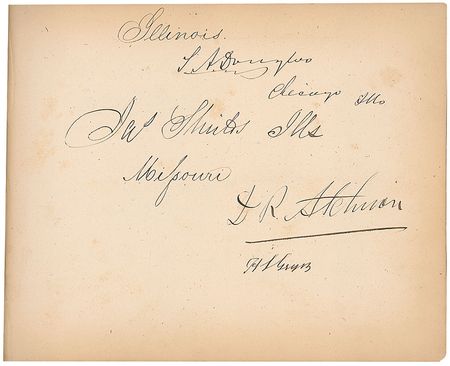 Lot #337 Pre-Civil War Autograph Album: Pre-war 33rd Congress autograph album, including future Confederate Benjamin, as well as Douglas, Atchison, and Sam Houston - Image 3
