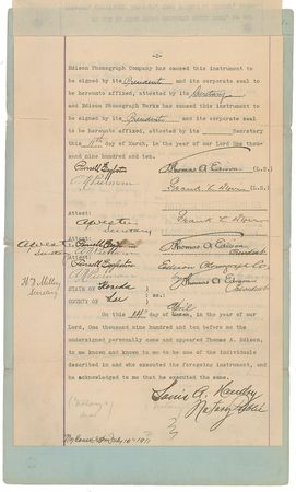 Lot #271 Thomas Edison: Ending years of legal conflict, Edison drops all charges and complaints against the author of A Practical Guide to the Use of the Edison Phonograph - Image 2