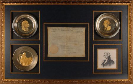 Lot #60 Thomas Jefferson and James Madison: The United States? third and fourth presidents sign a land grant to a Canadian refugee - Image 1