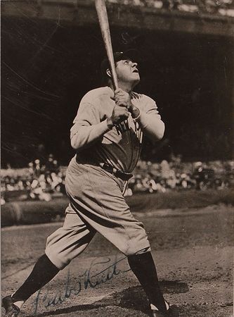 Lot #1476 Babe Ruth: The ?Babe? takes a mighty home-run swing - Image 1