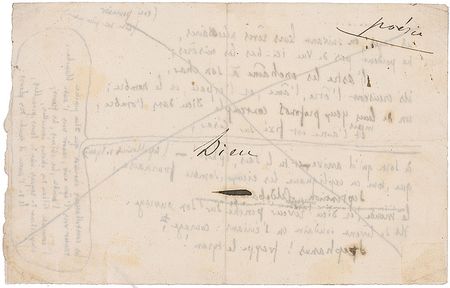 Lot #725 Victor Hugo: Three draft stanzas from Hugo?s unfinished ?Dieu? - Image 2