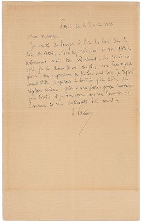 Lot #332 Louis Pasteur: ?I often regret being so ignorant about so many famous plays in the modern repertory? - Image 1