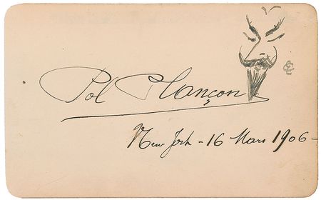 Lot #873 Enrico Caruso and Pol Plancon: Caruso sketches Plancon on the day they appeared together at the Met - Image 1
